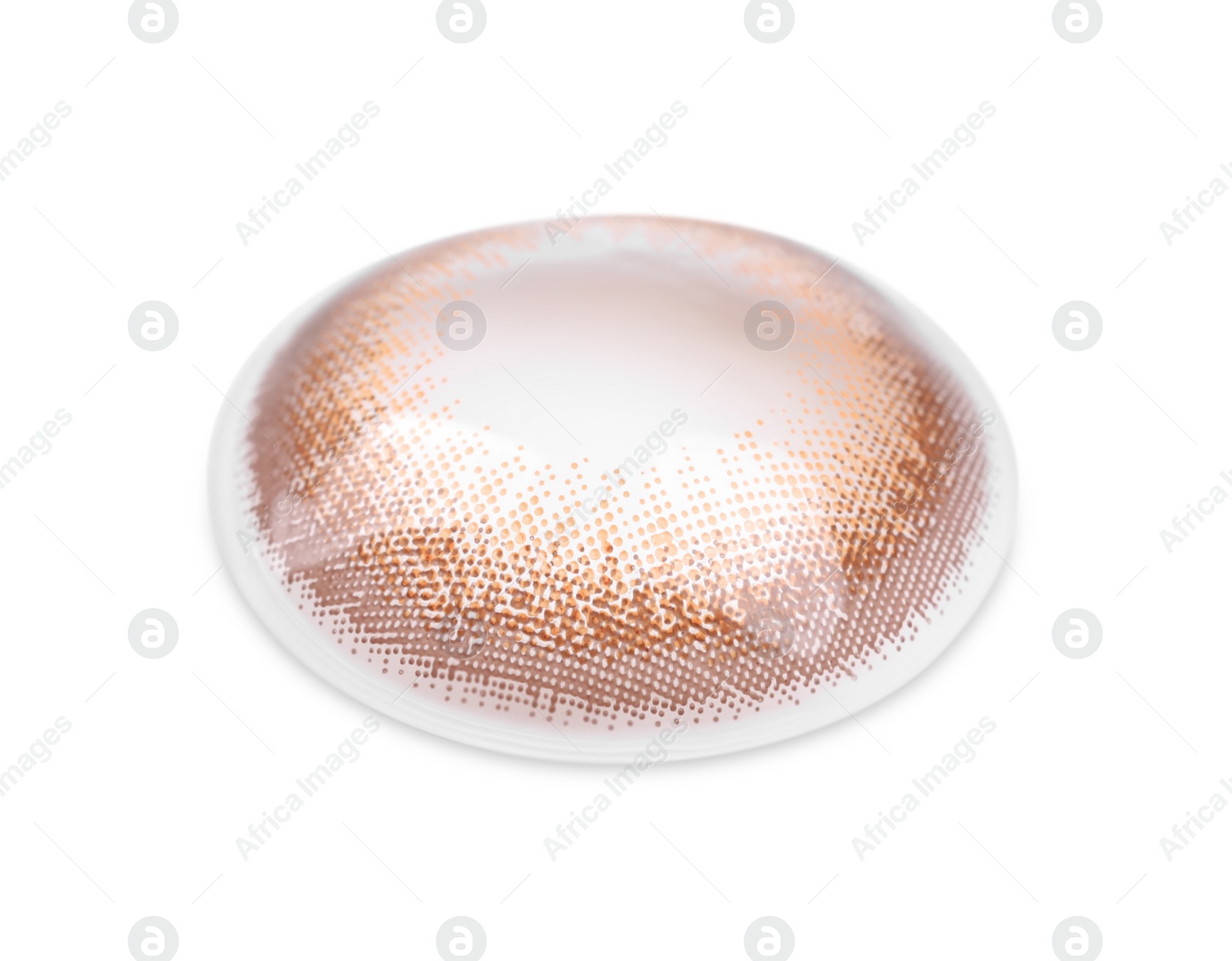 Photo of One color contact lens isolated on white