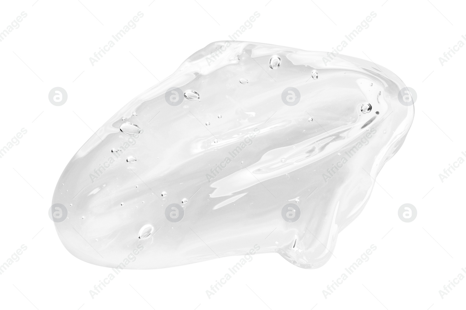 Photo of Sample of gel cleanser isolated on white, top view. Cosmetic product