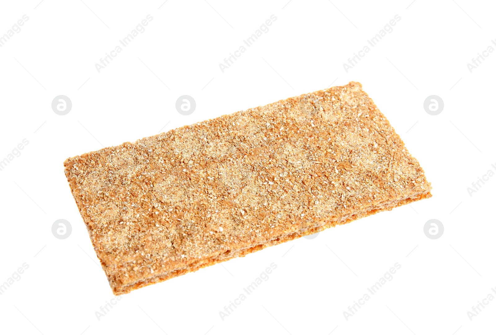 Photo of Fresh crunchy rye crispbread isolated on white
