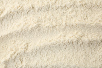 Photo of Texture of baking powder as background, top view