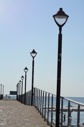 Beautiful view of pier and sea on sunny day
