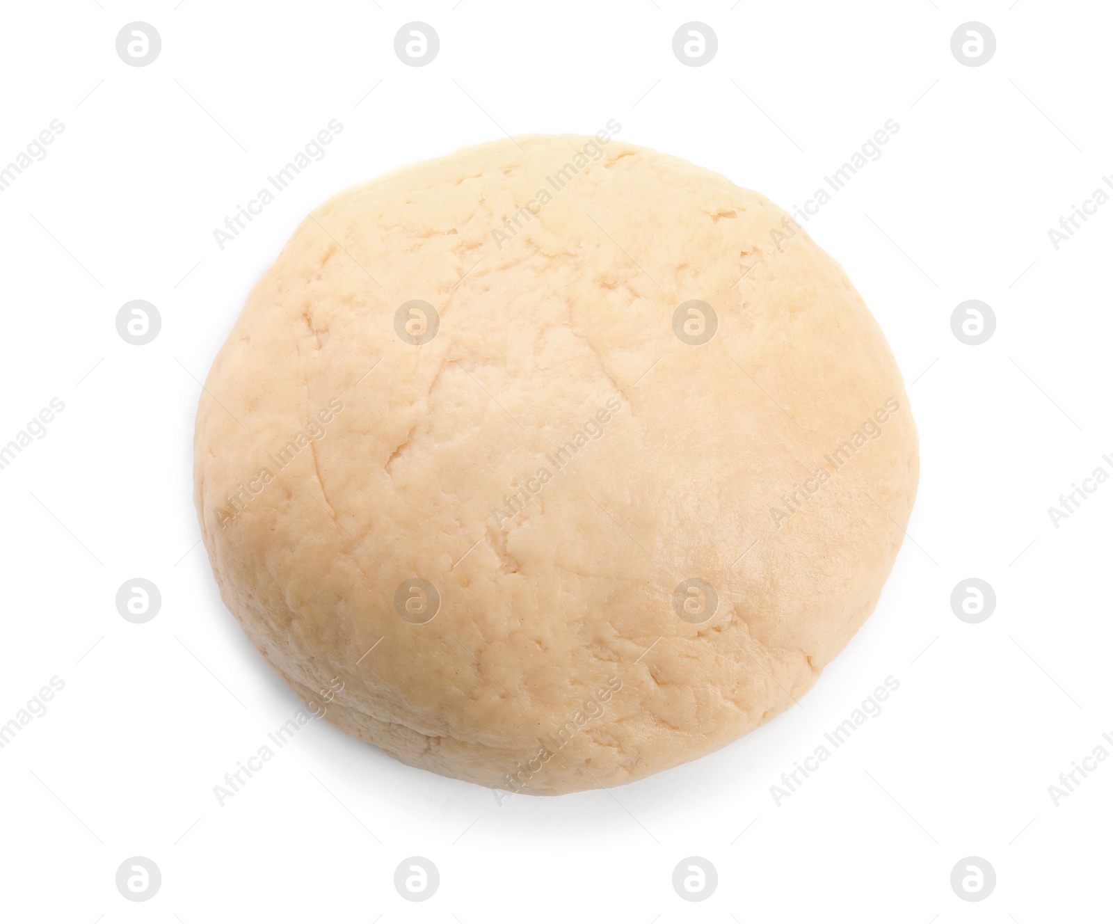 Photo of Fresh raw dough on white background