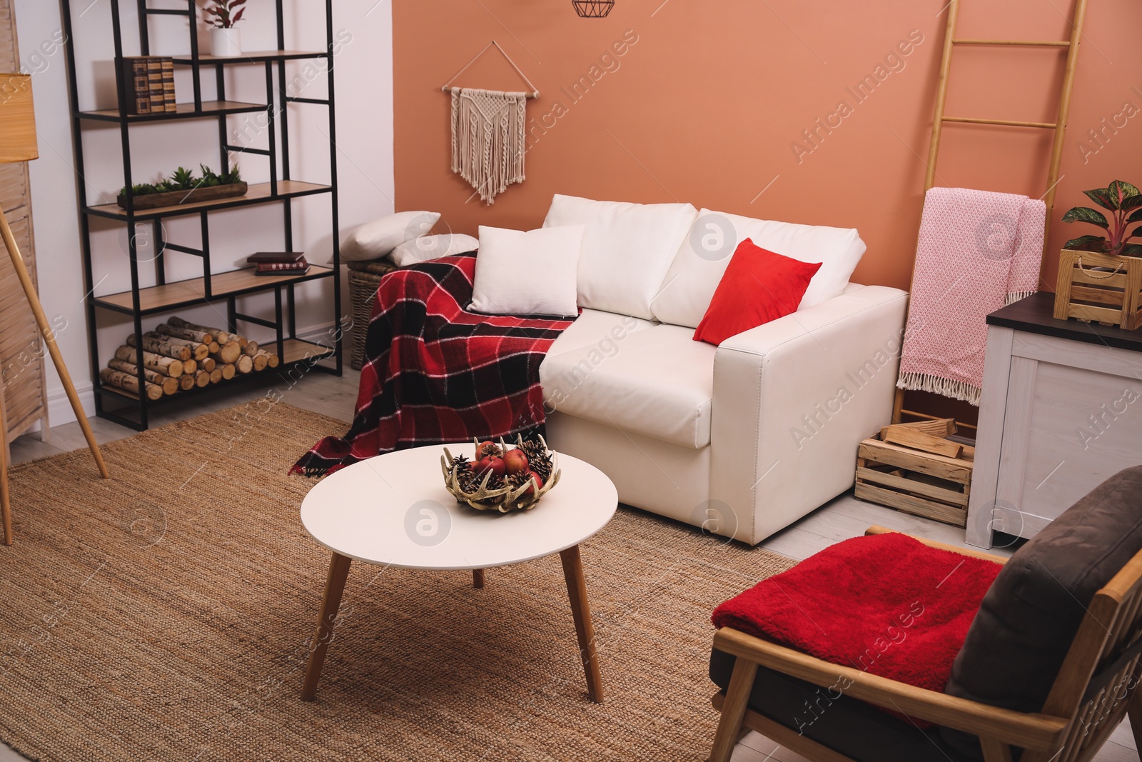 Photo of Cozy living room interior inspired by autumn colors