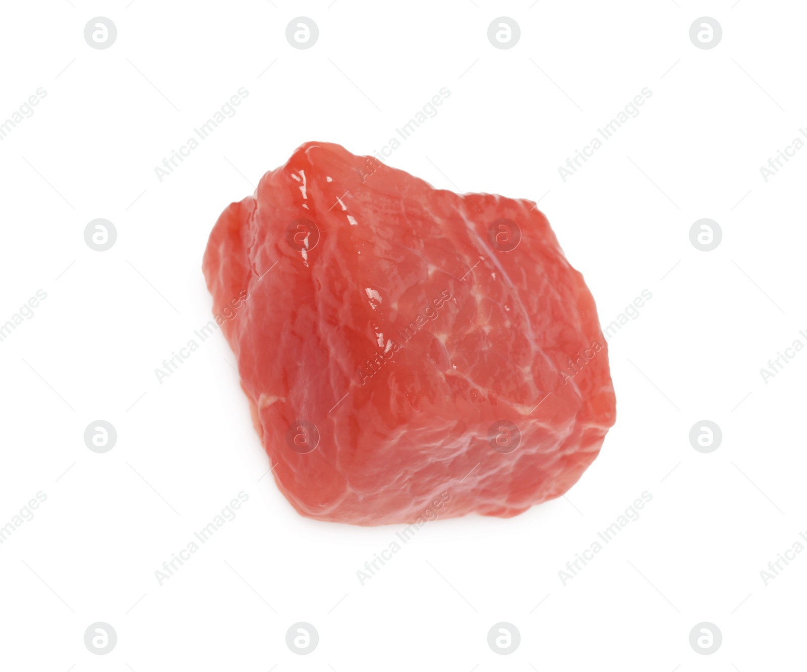 Photo of One piece of raw beef isolated on white