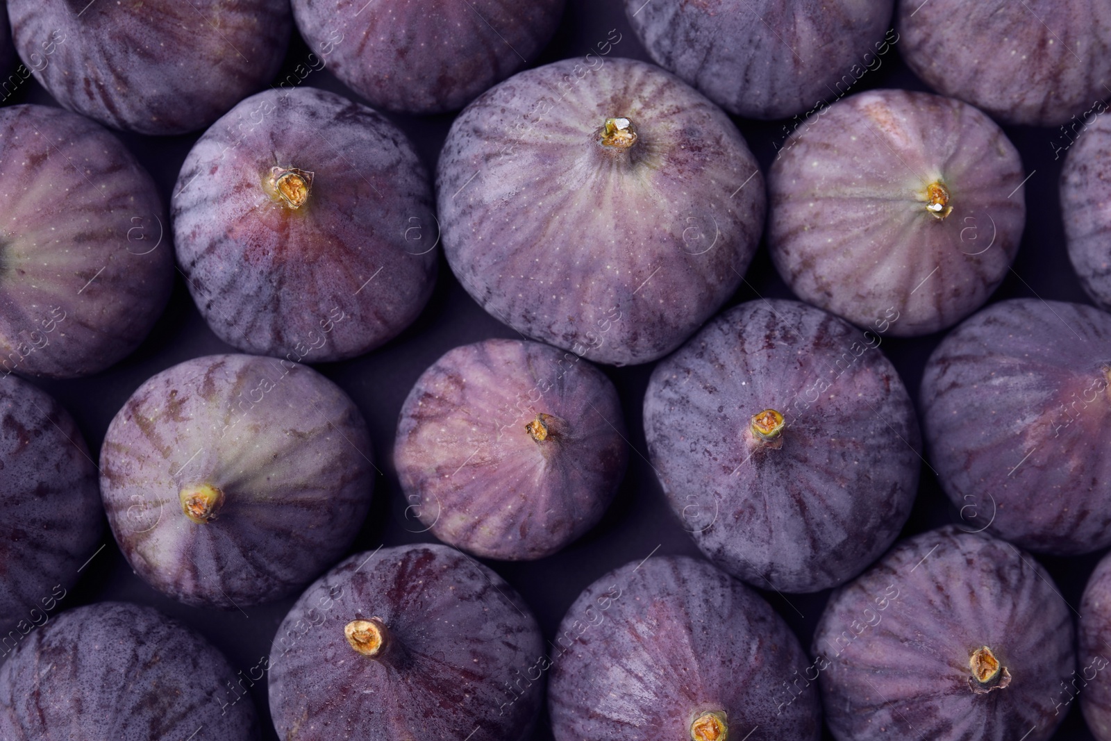 Photo of Fresh ripe figs as background, top view