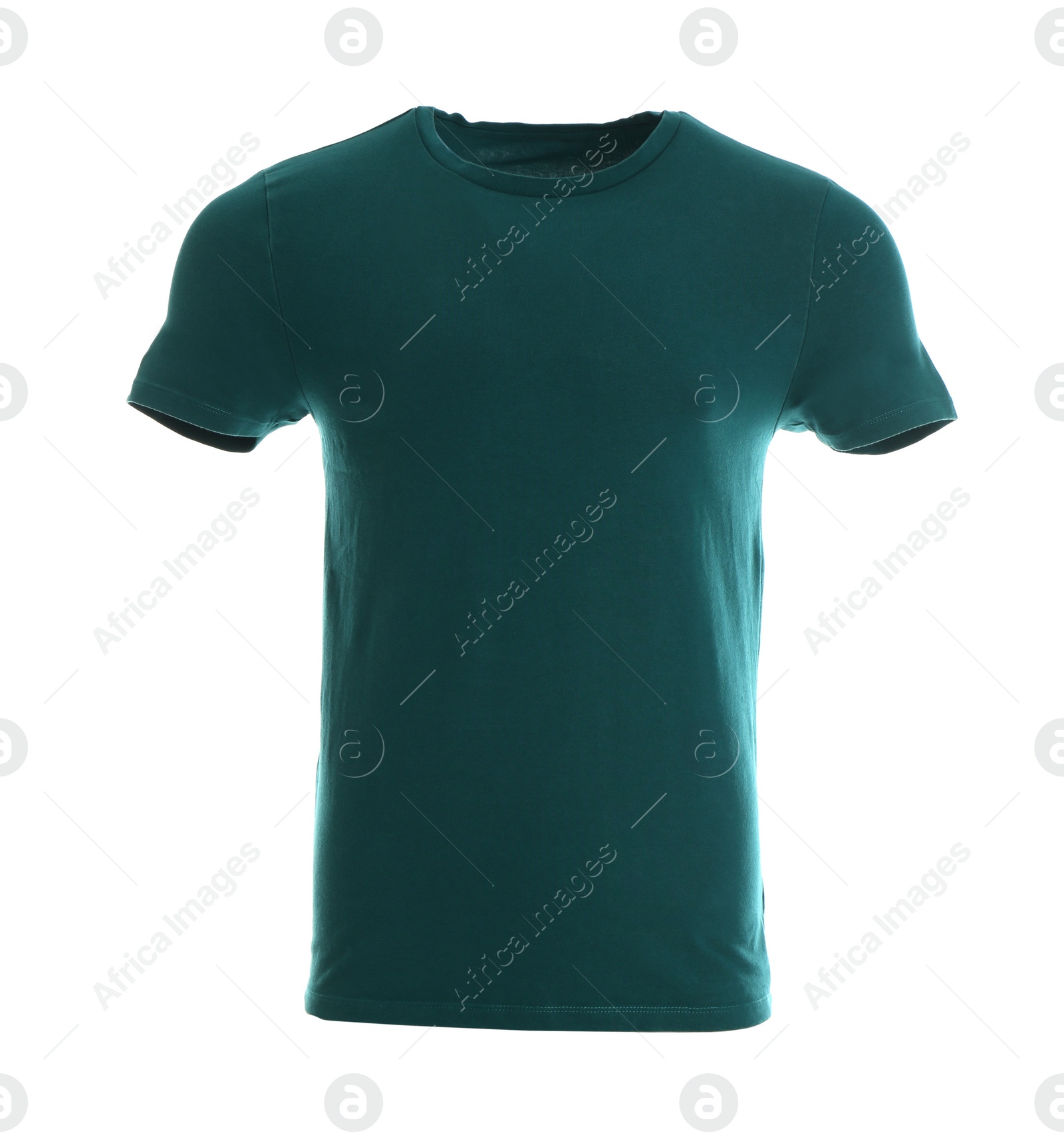 Photo of Green t-shirt on mannequin against white background