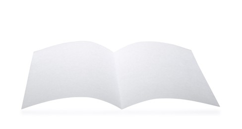 Photo of Blank paper brochure isolated on white. Mockup for design