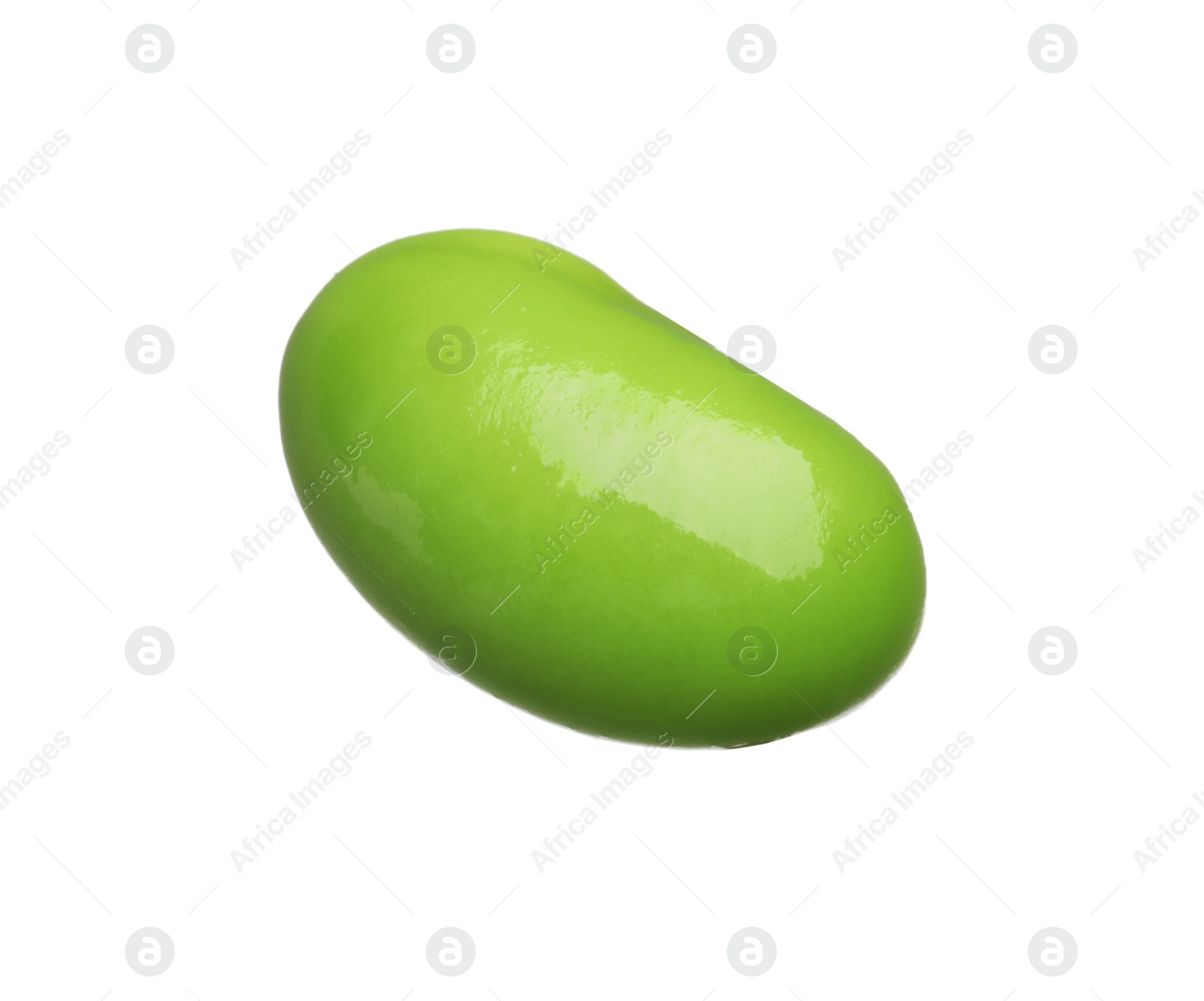 Photo of One fresh edamame soybean isolated on white