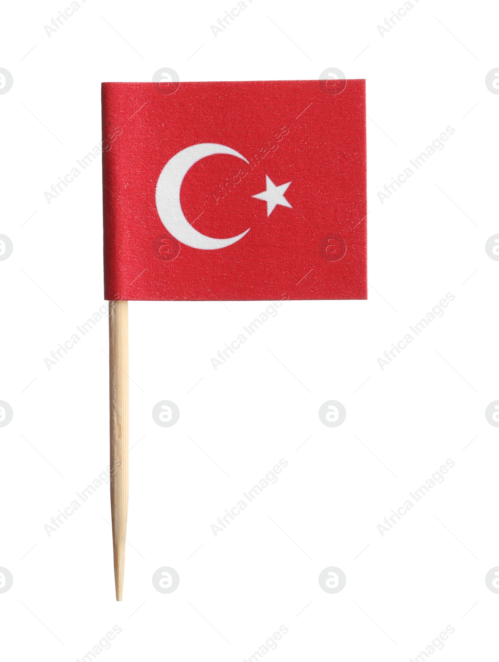 Photo of Small paper flag of Turkey isolated on white