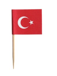 Small paper flag of Turkey isolated on white