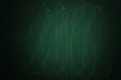 Dirty green chalkboard as background. Vignette effect