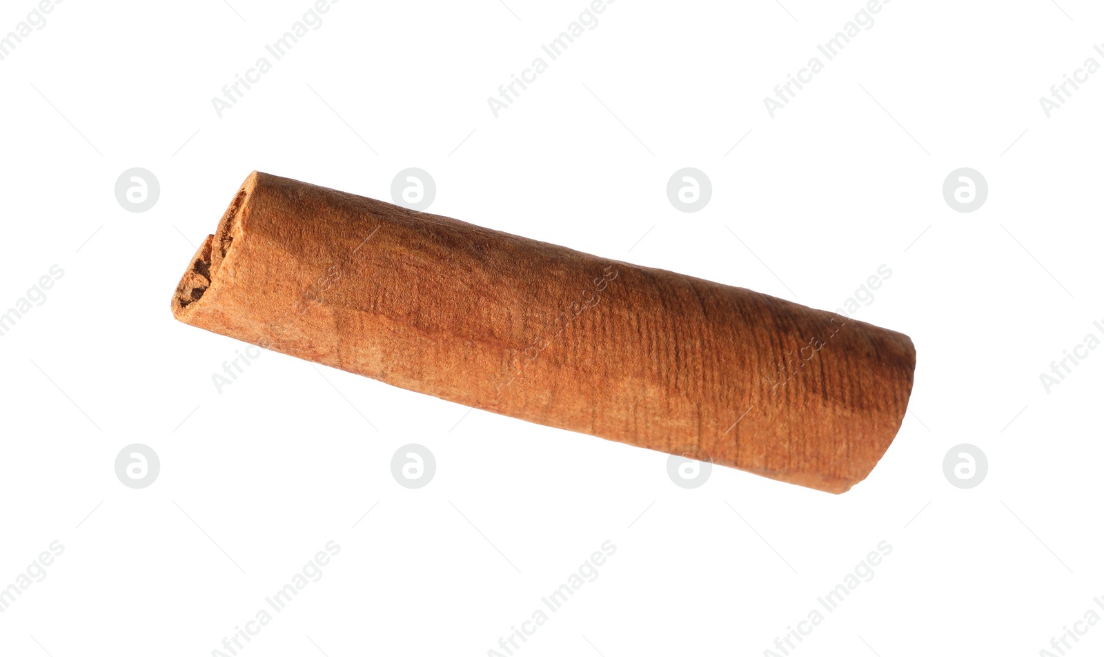 Photo of One aromatic cinnamon stick isolated on white