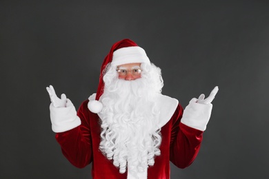 Photo of Portrait of Santa Claus on black background