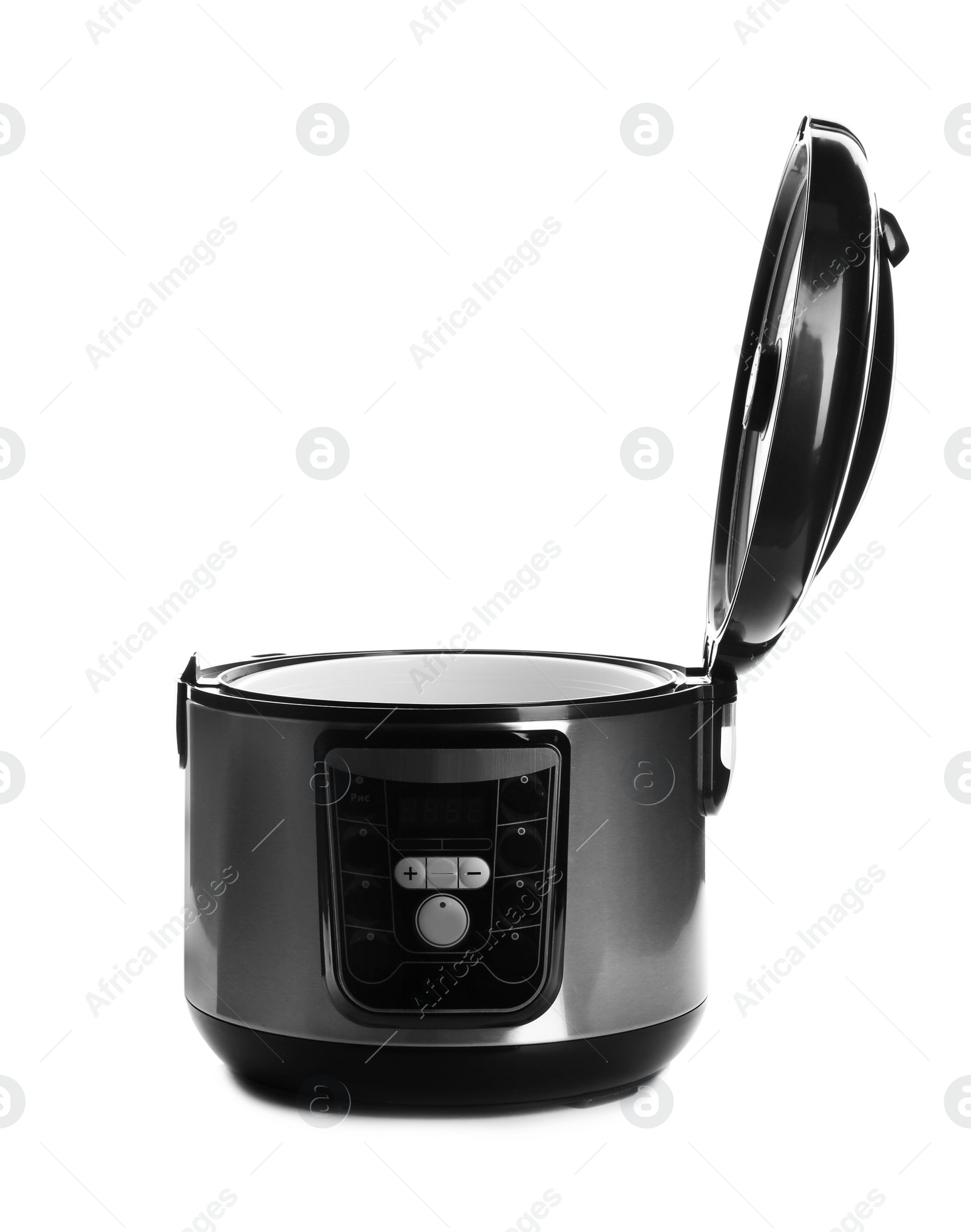 Photo of New modern multi cooker on white background