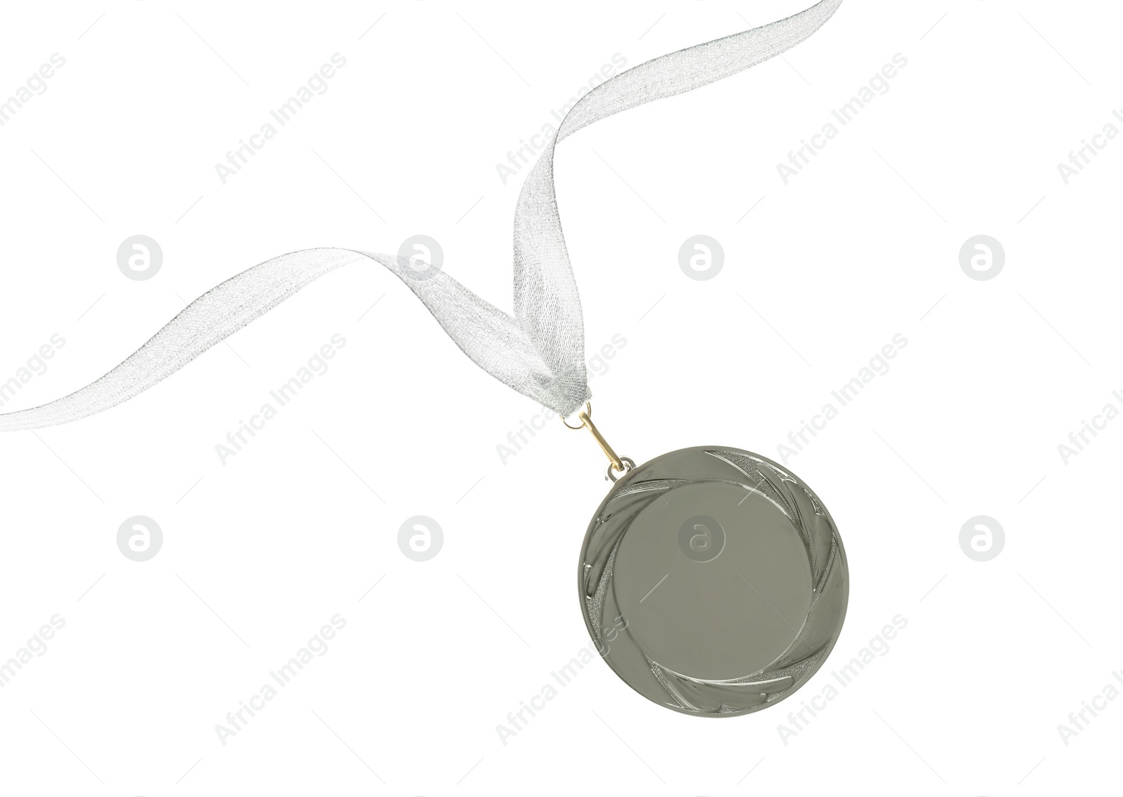 Photo of Silver medal isolated on white. Space for design