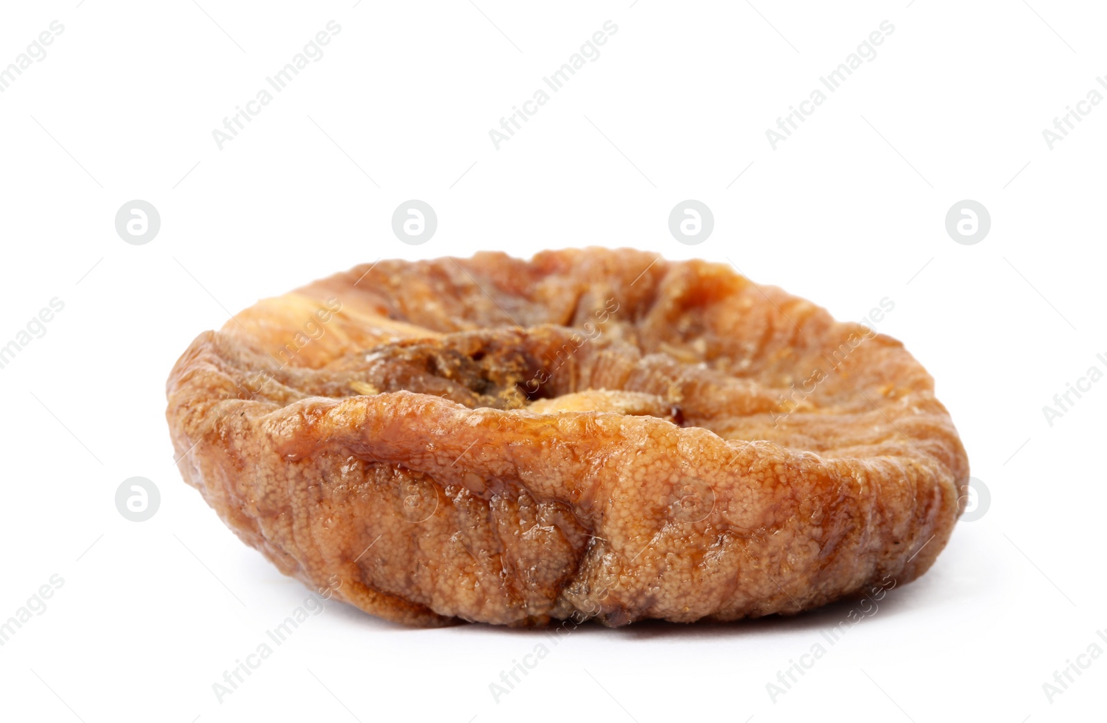 Photo of Delicious dried fig fruit on white background. Organic snack