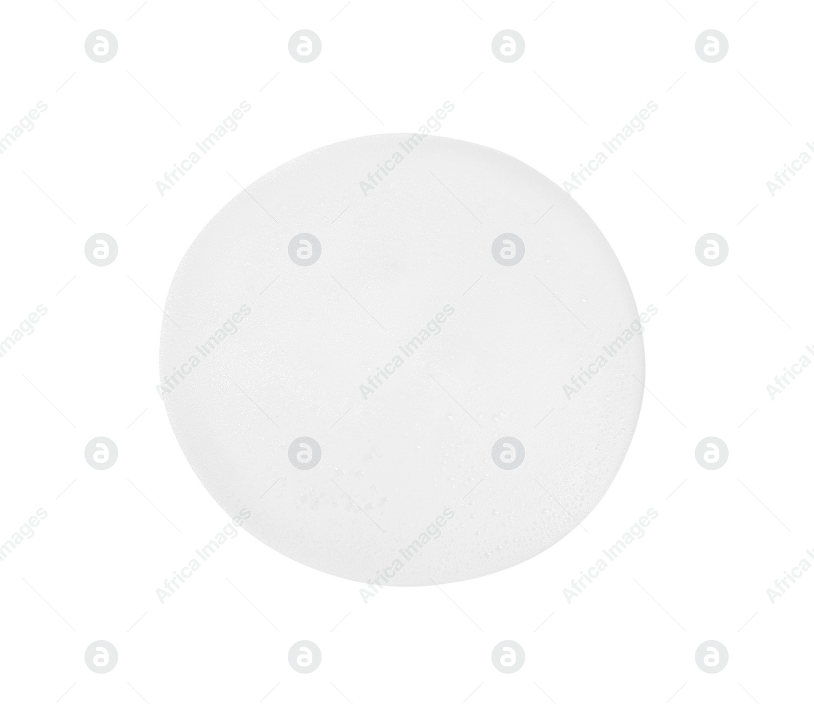Photo of Sample of cleansing foam isolated on white, top view. Cosmetic product