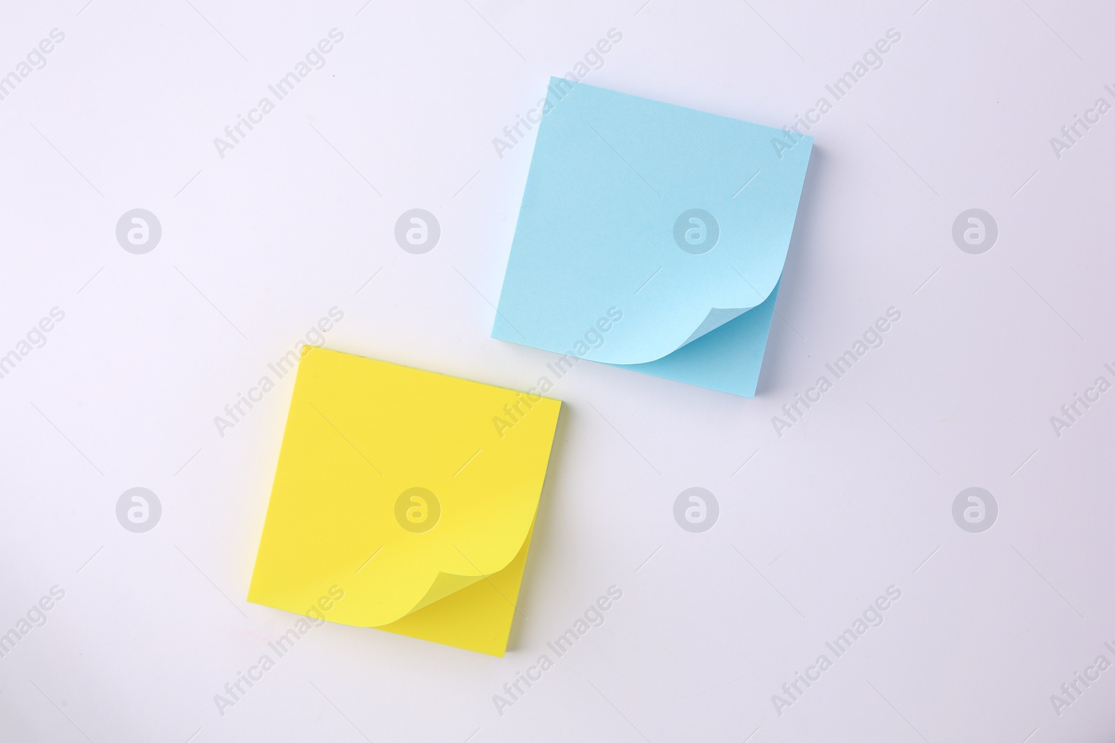 Photo of Blank paper notes on white background, flat lay