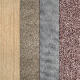 Collage with carpet textures in different colors