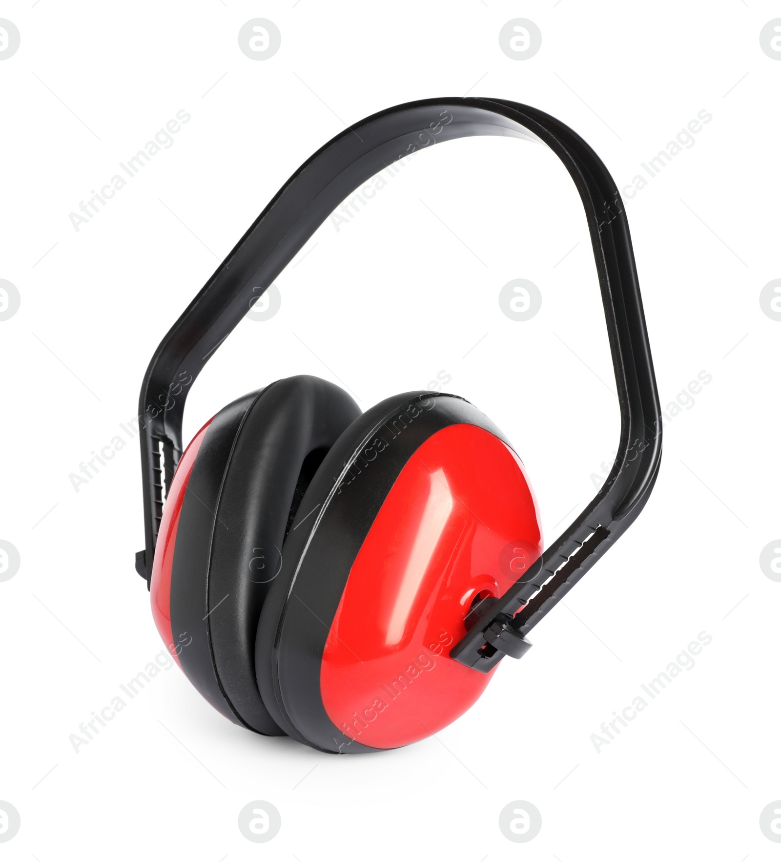 Photo of Protective headphones isolated on white. Safety equipment