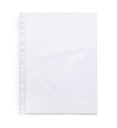 Photo of Punched pocket with paper sheet isolated on white, top view