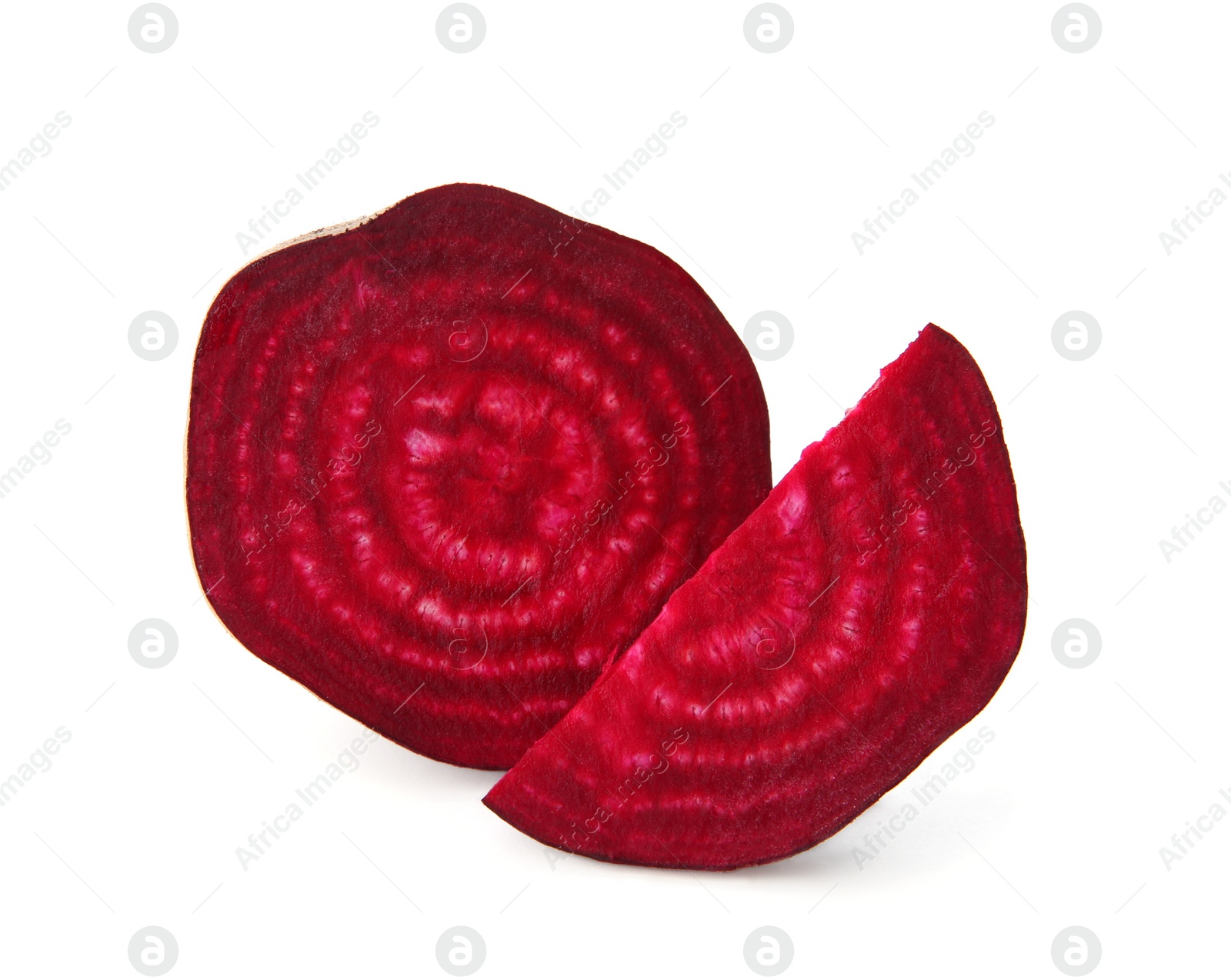 Photo of Cut fresh red beet on white background