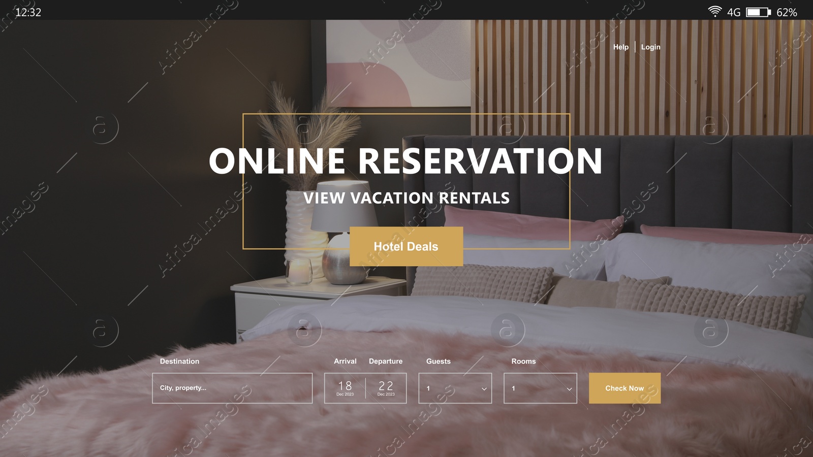 Image of Online hotel booking website interface with information