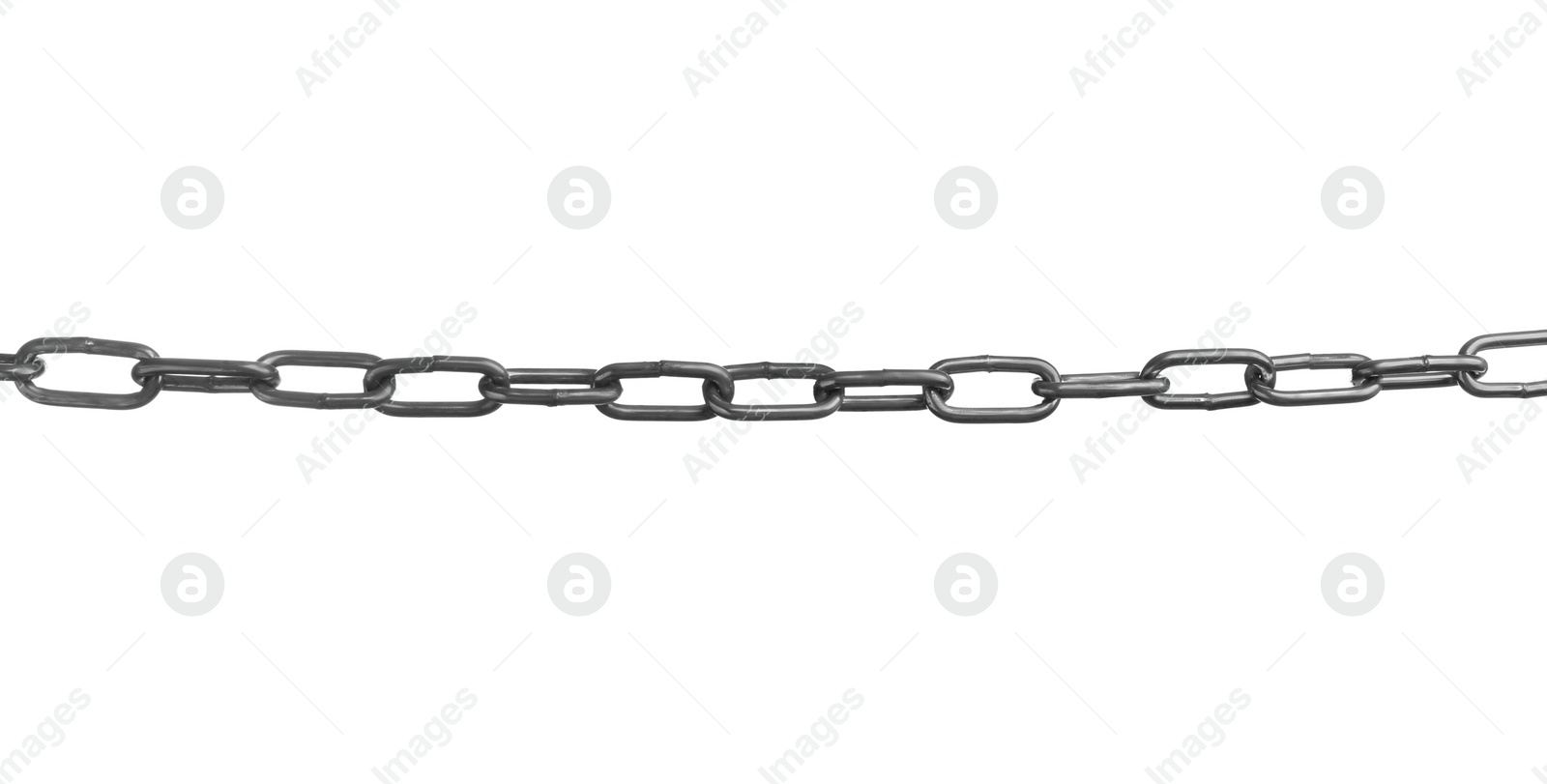 Photo of One common metal chain isolated on white