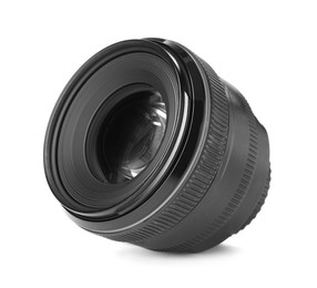 Camera's lens isolated on white. Photography equipment