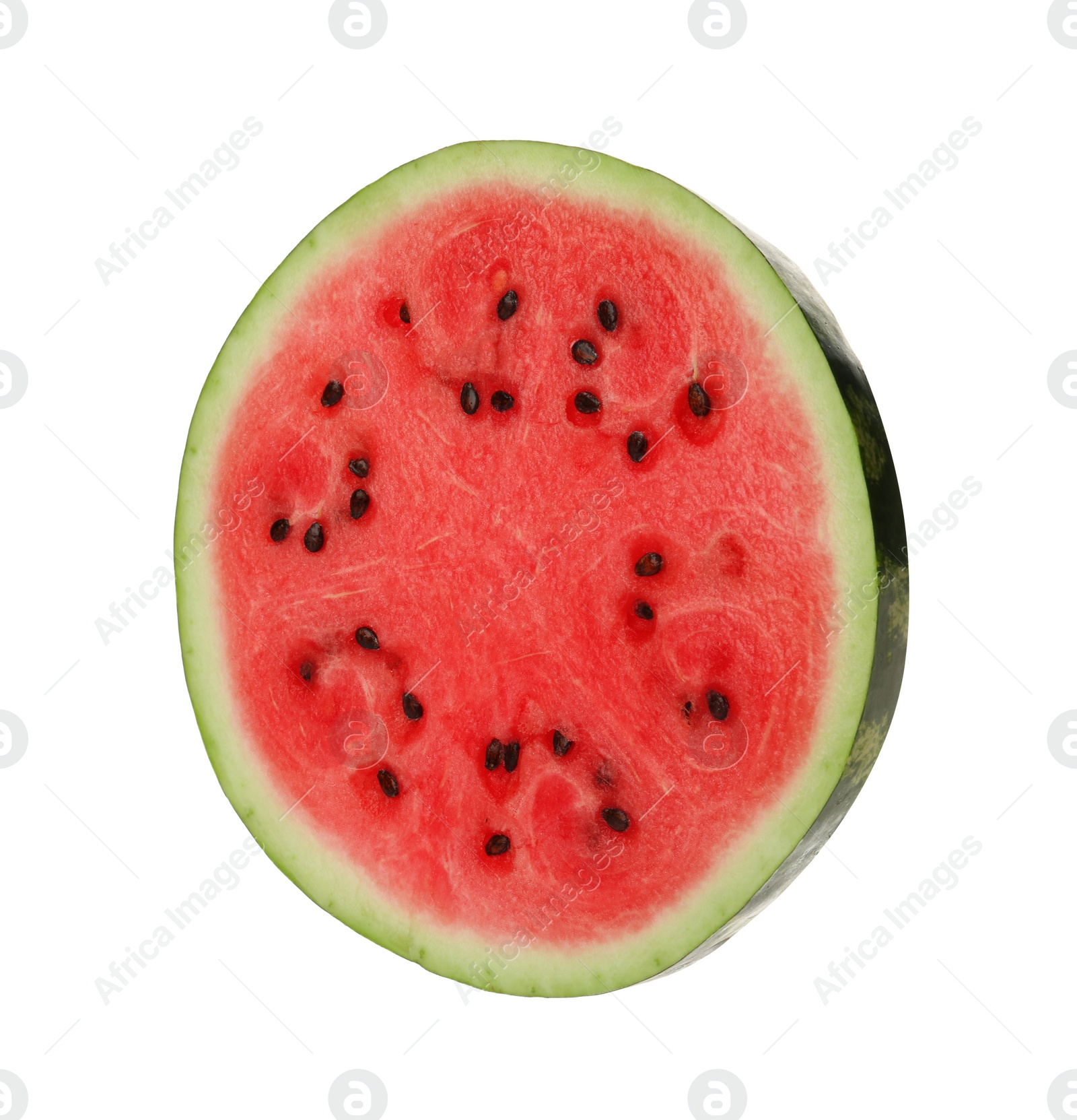 Photo of Slice of delicious ripe watermelon isolated on white