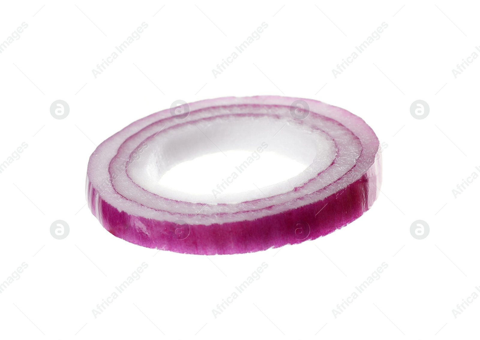 Photo of Cut red onion isolated on white. Ingredient for sandwich
