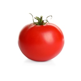 Photo of Fresh ripe organic tomato isolated on white