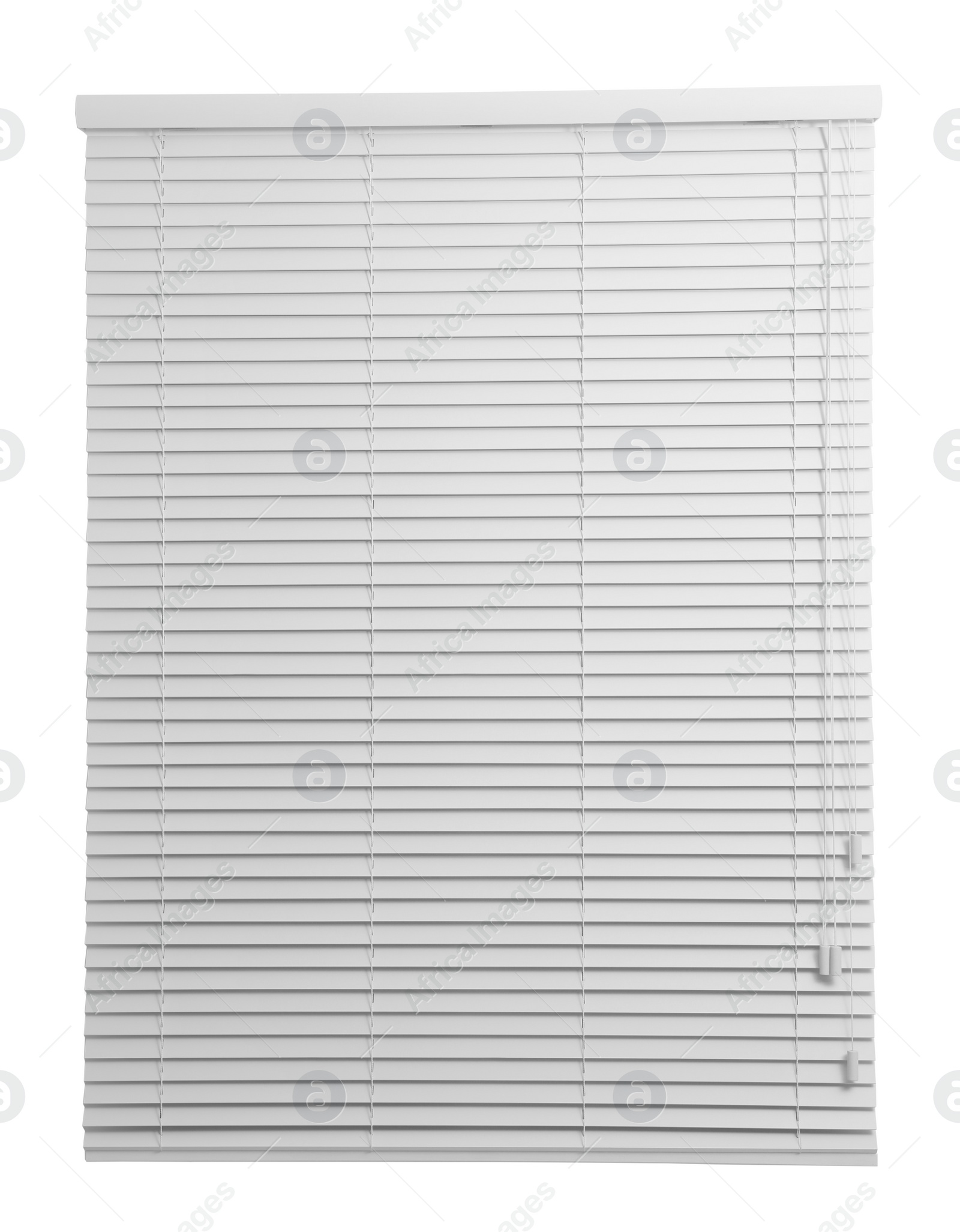 Image of Window with closed blinds on white background