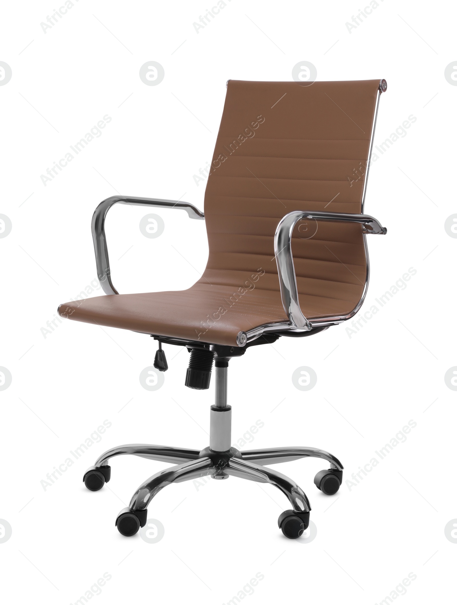 Photo of Comfortable leather office chair isolated on white