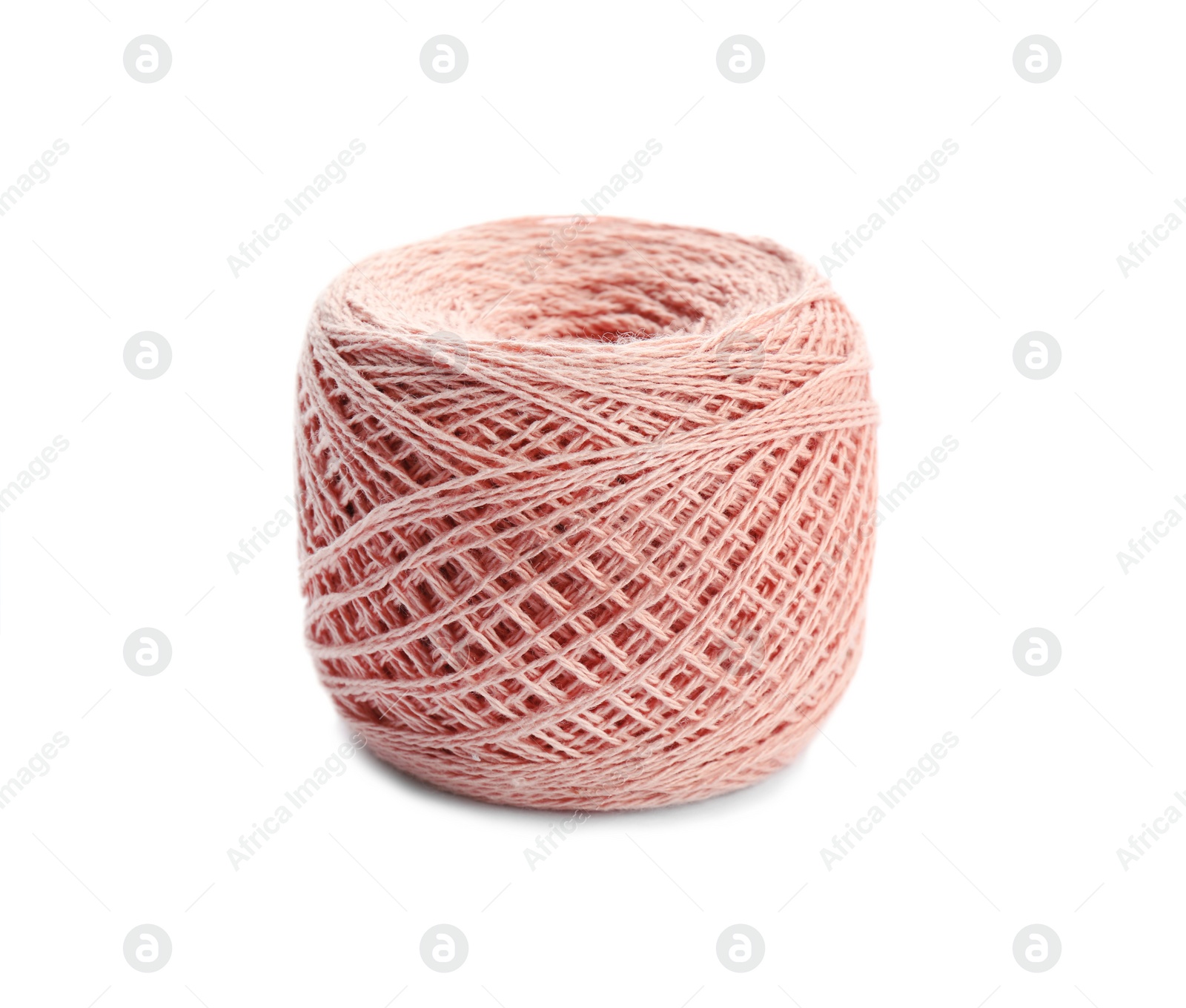 Photo of Clew of color knitting thread on white background