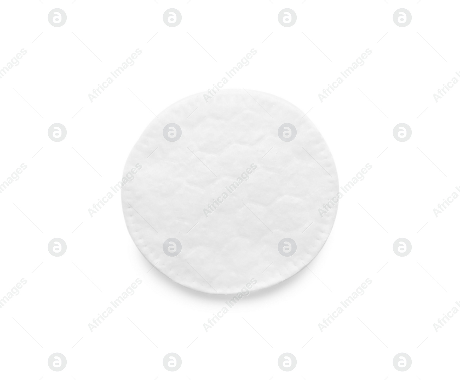 Photo of Clean cotton pad on white background, top view