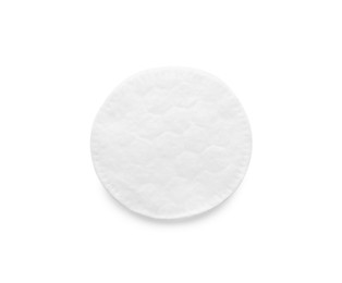 Photo of Clean cotton pad on white background, top view