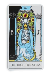 The High Priestess isolated on white. Tarot card