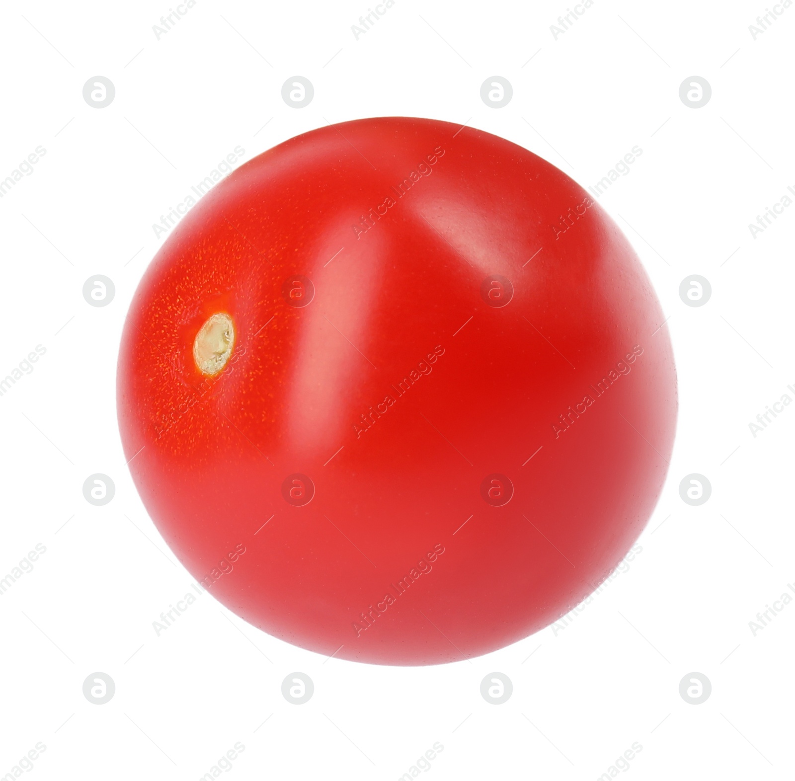 Photo of Tasty fresh cherry tomato on white background