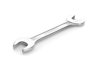 New wrench on white background. Plumber's tool