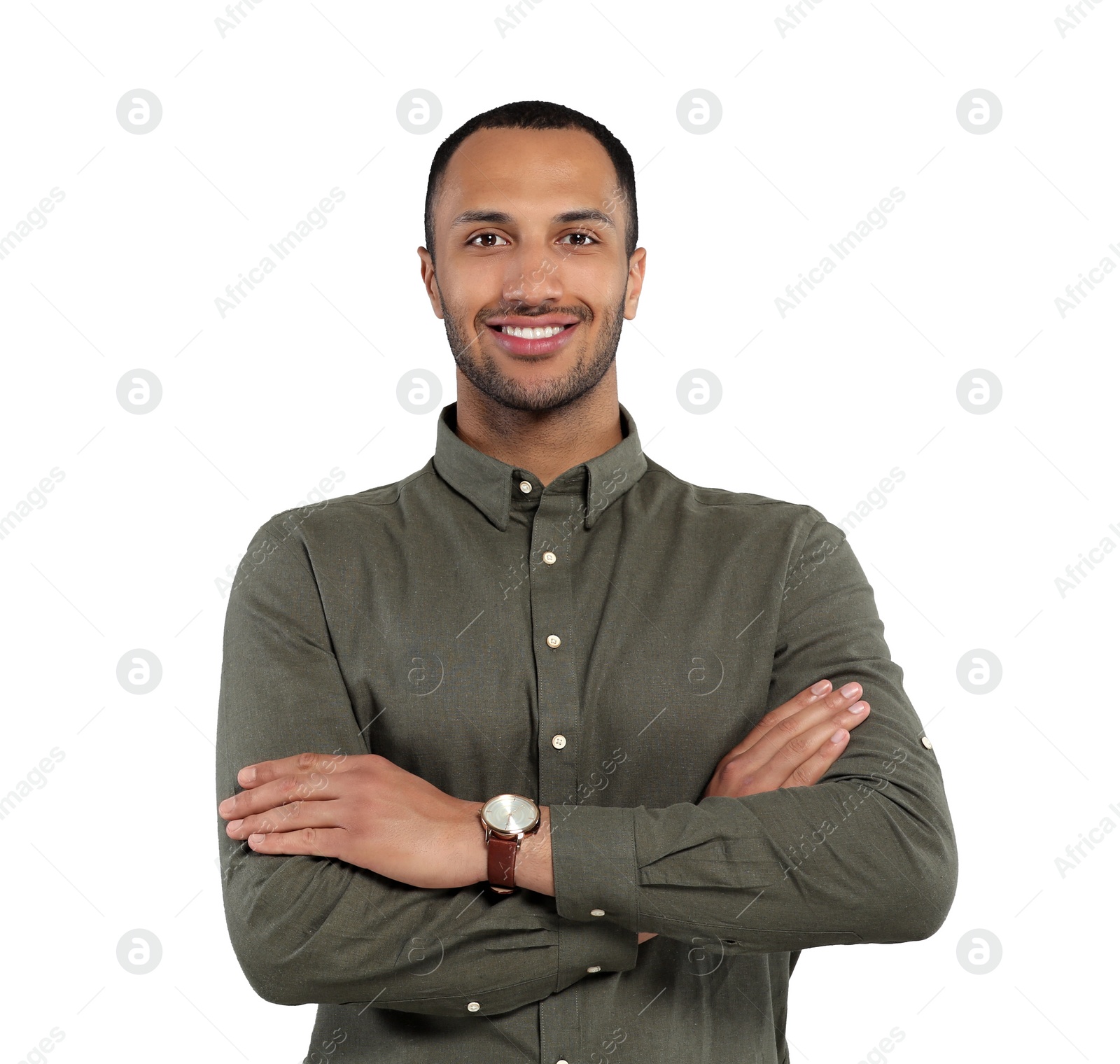 Image of Portrait of handsome man isolated on white