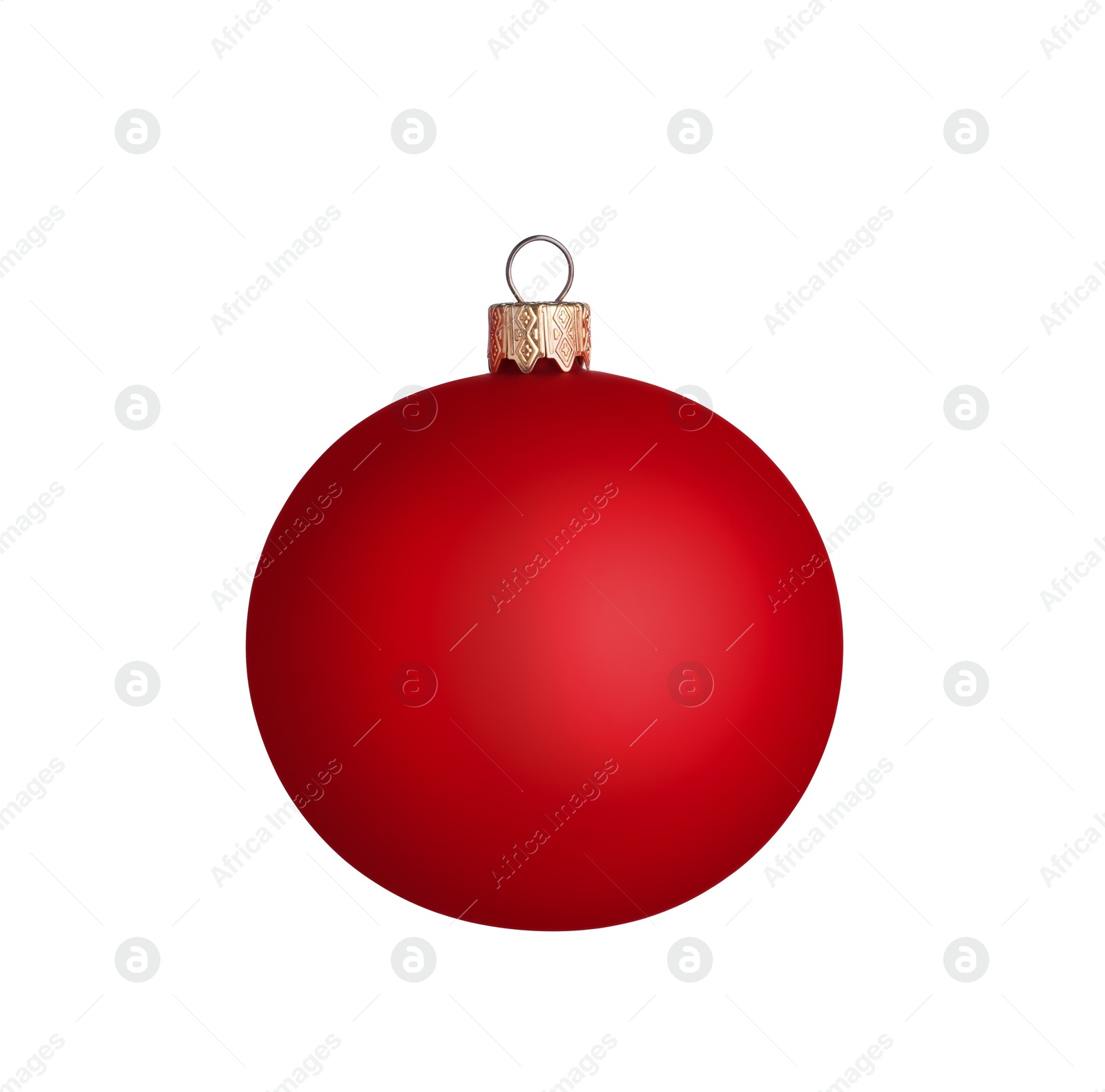 Photo of Beautiful red Christmas ball isolated on white