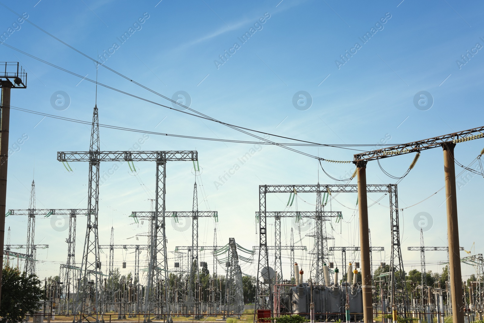 Photo of Modern electrical substation outdoors on sunny day