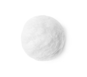Ball of clean cotton wool isolated on white, top view