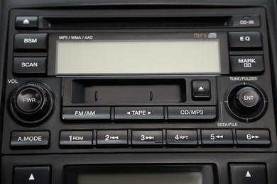 Photo of View of automotive head unit in car