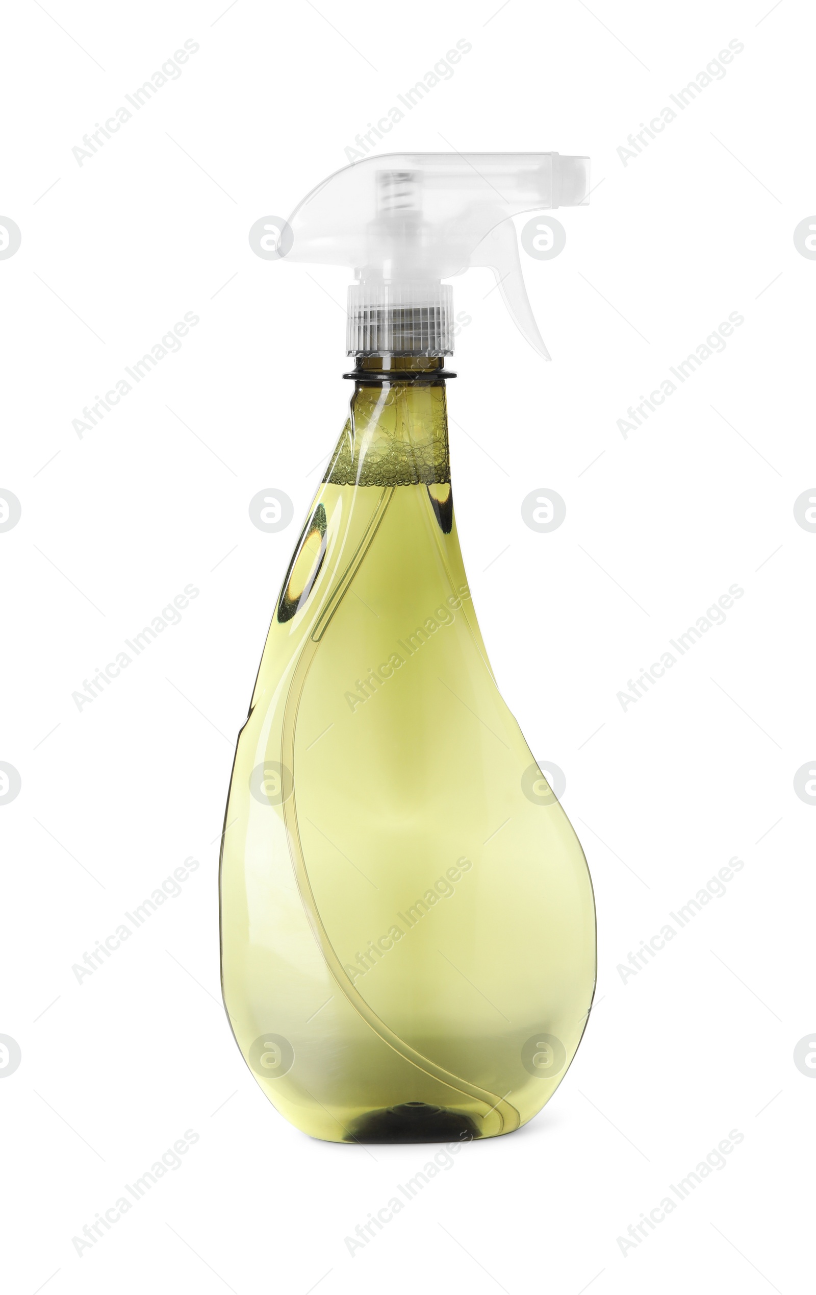 Photo of Spray bottle of cleaning product isolated on white