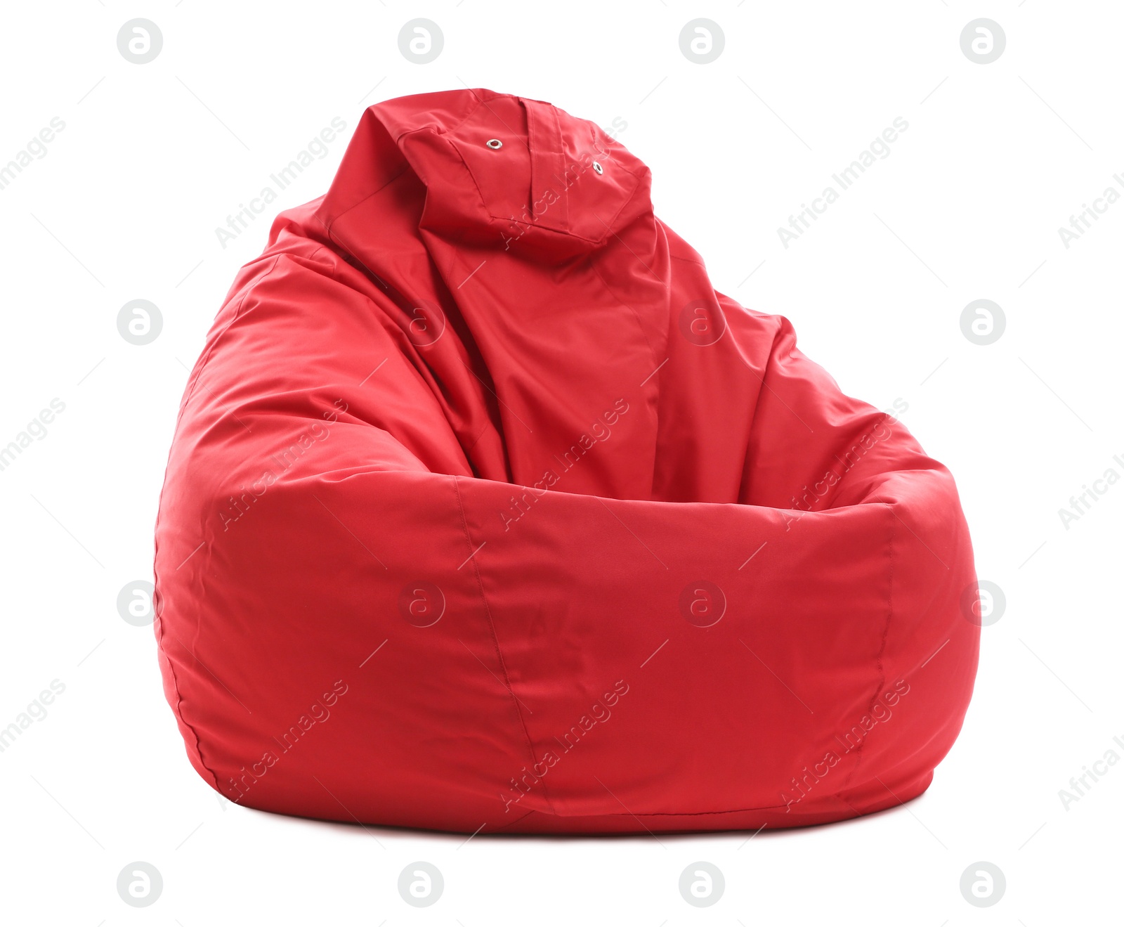 Photo of Red bean bag chair isolated on white