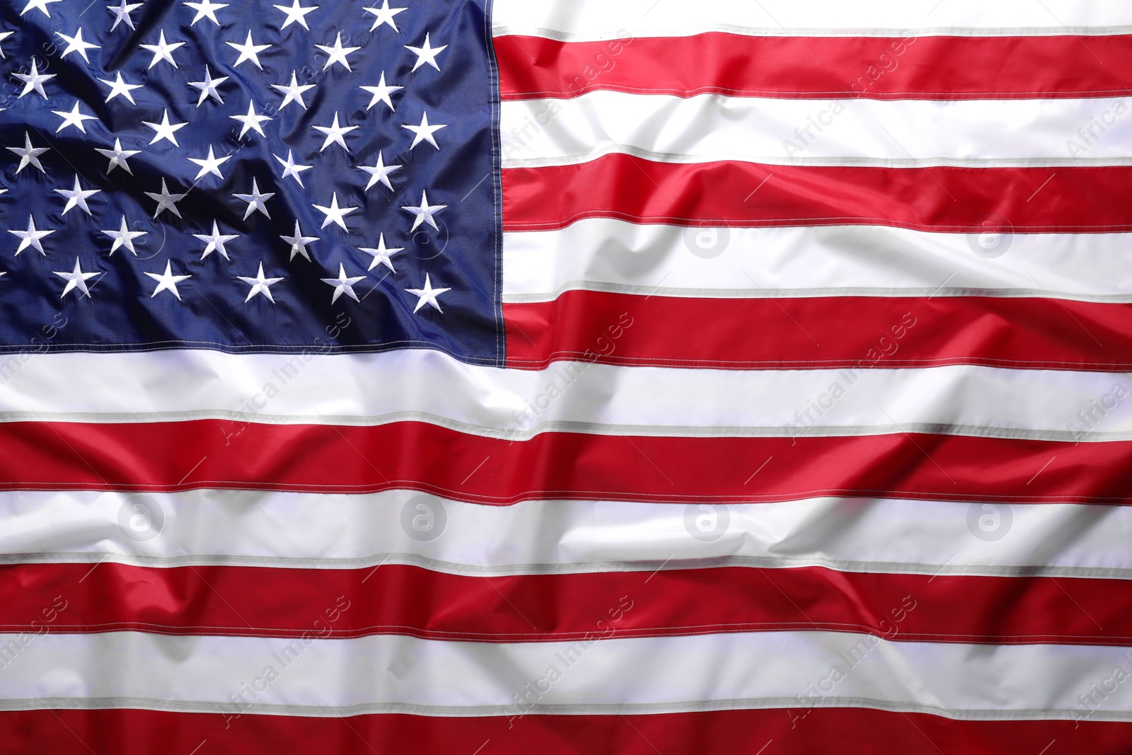 Photo of National flag of USA as background, closeup