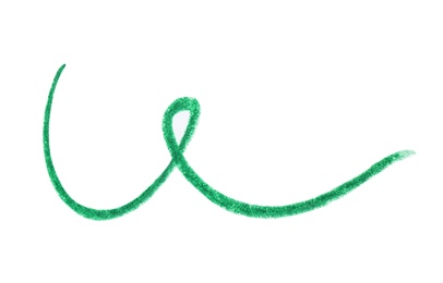 Photo of Green hand drawn pencil scribble on white background