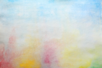 Photo of Abstract colorful background, closeup. Painted sheet of paper